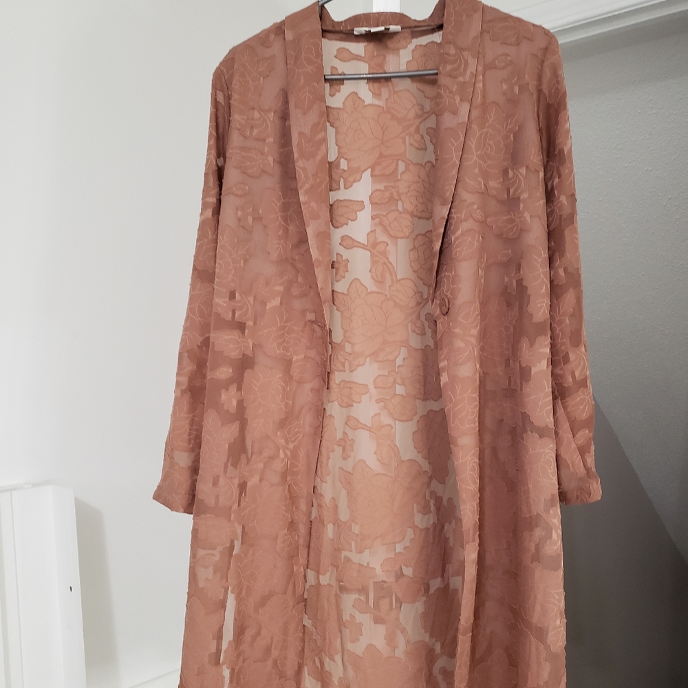 Rose-coloured Duster jacket (S) perfect condition